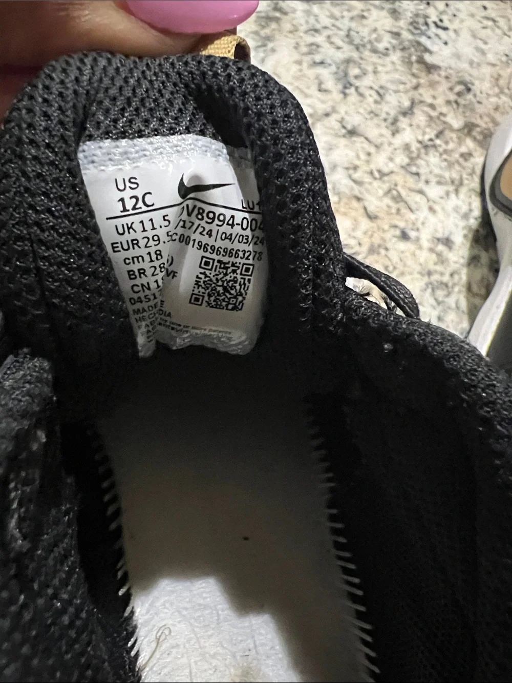 Nike Kids Black and Gold Velcro Athletic Sneakers
